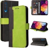 Voor Samsung Galaxy A50/A30s/A50s Zakelijke Stiksels-Kleur Horizontale Flip PU Lederen Case met Houder & Kaartsleuven & Fotolijst (Groen)