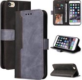 Zakelijke stiksels-kleur horizontale flip PU lederen tas met houder & kaartsleuven & fotolijst voor iPhone 6s / 6 (grijs)