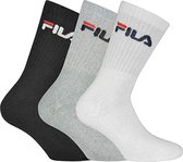 Fila - Tennis Socks 3-Pack - 3 Paar Sportsokken - 43-46 - Grijs/Wit/Zwart