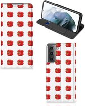 Book Case Geschikt voor Samsung Galaxy S21 FE Telefoonhoesje Paprika Red