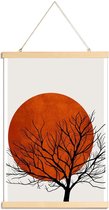 JUNIQE - Posterhanger Winter Sunset -20x30 /Rood & Zwart