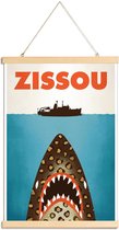 JUNIQE - Posterhanger Zissou -40x60 /Blauw & Bruin