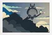 JUNIQE - Poster in houten lijst My Neighbor Totoro -20x30 /Blauw &