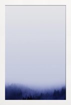 JUNIQE - Poster in houten lijst Bluescape 1 -20x30 /Blauw & Wit