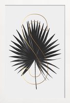 JUNIQE - Poster met houten lijst Plants S -13x18 /Grijs & Ivoor