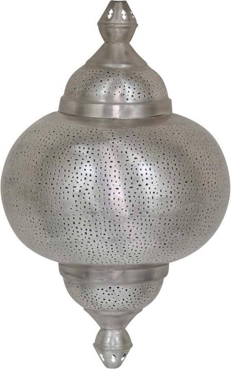 Safaary - Oosterse Wandlamp Zilver Paya 32 x 18 x 52cm