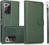 Voor Samsung Galaxy Note20 Ultra Kalf Textuur 2 in 1 Afneembare Magnetische Achterkant Horizontale Flip Lederen Case met Houder & Kaartsleuven & Portemonnee & Fotolijst (Groen)