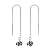 Zilveren oorbellen | Chain oorbellen | Zilveren chain oorbellen met eenhoorn