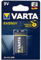 Varta Energy batterij 9V. Alkaline. per stuk. (hangverpakking)