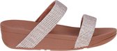 FitFlop™ Lottie Glitter Stripe Slides Polyester Stone - Maat 39