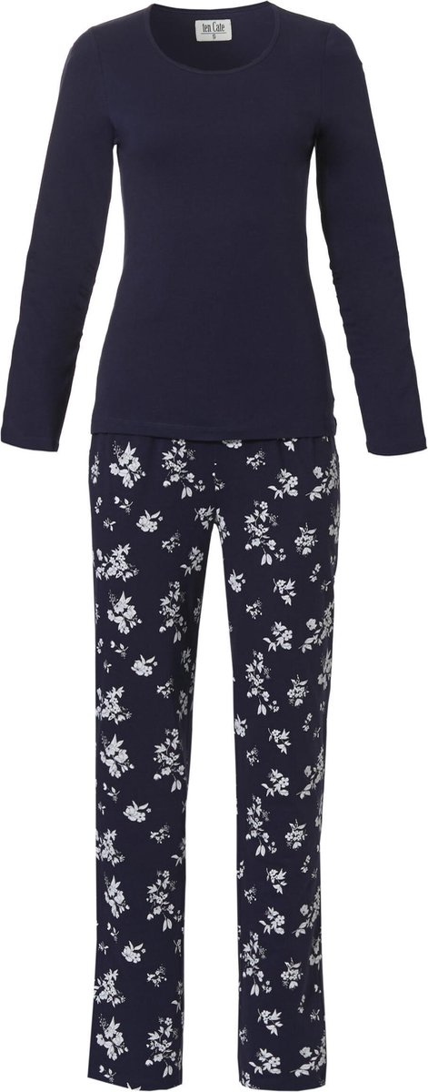 Ten Cate - Goodz Pyjama Flower - maat M - Blauw Bloemenprint