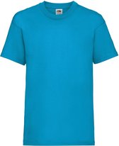 Fruit Of The Loom Kinder Unisex Valueweight T-shirt Korte Mouwen (2 stuks) (Azure Blauw)
