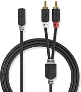 Nedis Stereo-Audiokabel | 2x RCA Male | 3,5 mm Female | Verguld | 0.20 m | Rond | Antraciet | Window Box