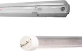 Waterdichte LED Batten Kit + LED TL-buis 150cm T8 24W - Warm wit licht