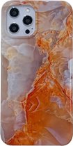 iPhone 11 Pro Back Cover Hoesje Marmer - Marmerprint - Marble Design - Soft TPU - Backcover - Apple iPhone 11 Pro - Marmer Oranje