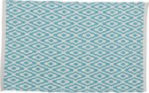 Differnz Brighton badmat – 100% katoen – Blauw wit – 50 x 80 cm