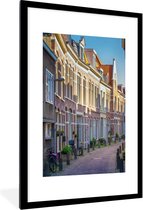 Fotolijst incl. Poster - Huis - Haarlem - Fiets - 80x120 cm - Posterlijst