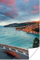 Papier affiche Sunset over the French Riviera 40x60 cm - Tirage photo sur Poster (décoration murale salon / chambre) / Mer et plage