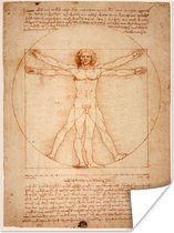Vitruviusman - Leonardo da Vinci poster papier 30x40 cm - klein - Foto print op Poster (wanddecoratie woonkamer / slaapkamer)