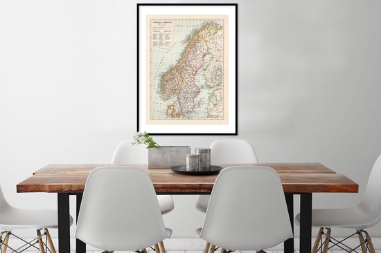 Carte détaillée de la Suède et de la Norvège 60x80 cm