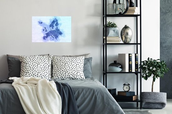 Carte de l'Europe dans les tons de bleu 30x20 cm - petite