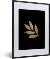 Cadre photo avec affiche - Feuille - Or - Branche - 30x40 cm - Cadre pour affiche