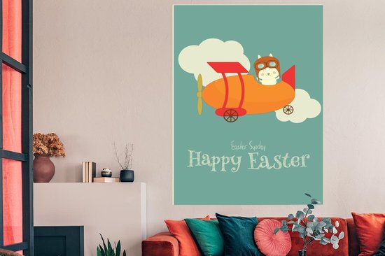 Pasen citation dimanche de Pâques Happy Pâques avec le plan 120x180 cm XXL / de Groot taille!