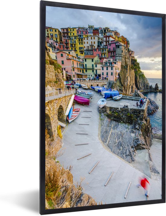 Fotolijst incl. Poster - Zonsondergang over Manarola in Cinque Terre - 40x60 cm - Posterlijst