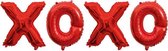 Ballon set XOXO rood | 4 folie ballonnen
