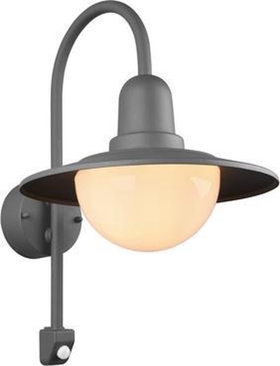 TRIO NORMAN - Wandlamp - Antraciet - excl. 1x E27 4W - Bewegingssensor - Buitenverlichting - IP44