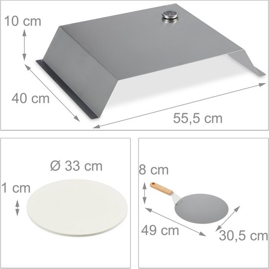 Pierre à Pizza 33cm Avec Support Métal - Pour Four à Gaz Ou Charbon - Croustillante à Volonté