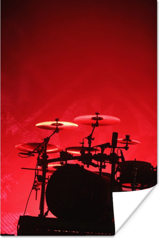 Poster - Drumstel op een rockshow