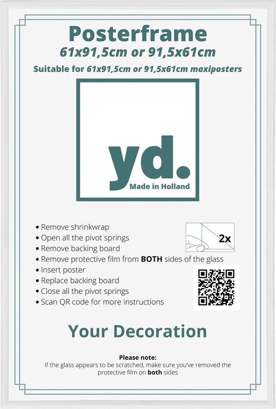 Cadre d'affiche Your Decoration - 61x91,5cm - Wit - Plastique