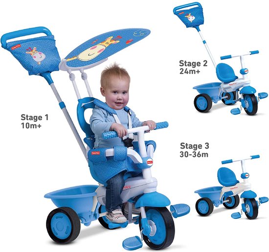 Fisher price 3 in 1 driewieler Elite Driewieler Unisex Wit Blauw bol