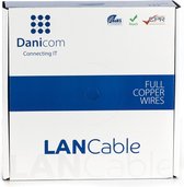 DANICOM CAT6A S/FTP 50 meter internetkabel op rol stug -  LSZH (Eca) - netwerkkabel