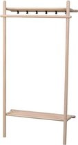 Nordiq Memphis houten staande wandkapstok - Met planken - Whitewash