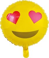Helium Ballon Emoji Hearts 45cm leeg