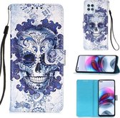 Voor Motorola Moto G100 / Edge S 3D Schilderen Horizontale Flip Leren Case met Houder & Kaartsleuf & Portemonnee & Lanyard (Cloud Ghost Head)