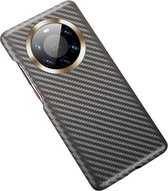 Voor Huawei Mate 40 Pro + koolstofvezel lederen textuur Kevlar anti-fall telefoon beschermhoes (grijs)