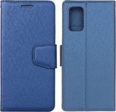 Voor Samsung Galaxy M51 Zijden Textuur Horizontale Flip Leren Case met Houder & Kaartsleuven & Portemonnee & Fotolijst (Blauw)