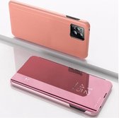 Voor OPPO Find X3 / Find X3 Pro vergulde spiegel horizontale flip lederen tas met houder (roségoud)