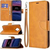 Voor Nokia G20 Retro Lamsvacht Textuur Pure Kleur Horizontale Flip PU Lederen Case met Houder & Kaartsleuven & Portemonnee & Lanyard (Geel)