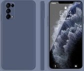 Voor OPPO Reno5 Pro effen kleur imitatie vloeibare siliconen rechte rand valbestendige volledige dekking beschermhoes (grijs)