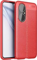Voor Huawei P50 Litchi Texture TPU schokbestendig hoesje (rood)
