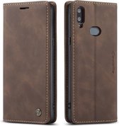 Voor Galaxy A10s CaseMe-013 Multifunctionele Horizontale Flip Leren Case met Kaartsleuf & Houder & Portemonnee (Koffie)