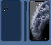 Voor Huawei nova 5 Pro effen kleur imitatie vloeibare siliconen rechte rand valbestendige volledige dekking beschermhoes (blauw)