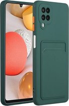 Voor Samsung Galaxy M12 kaartsleuf ontwerp schokbestendig TPU beschermhoes (donkergroen)