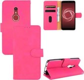 Voor Fujitsu Be4 Plus F-41B Effen Kleur Huidgevoel Magnetische Gesp Horizontale Flip Kalf Textuur PU Lederen Case met Houder & Kaartsleuven & Portemonnee (Rose Rood)