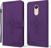 Voor Xiaomi Redmi Note 4X Reliëf Fortuin Bloem Patroon Horizontale Flip Leren Case met Houder & Kaartsleuf & Portemonnee & Lanyard (Paars)