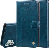 Voor Samsung Galaxy A32 5G zakelijke stijl olie wax textuur horizontale flip lederen tas met houder & kaartsleuven & portemonnee (blauw)